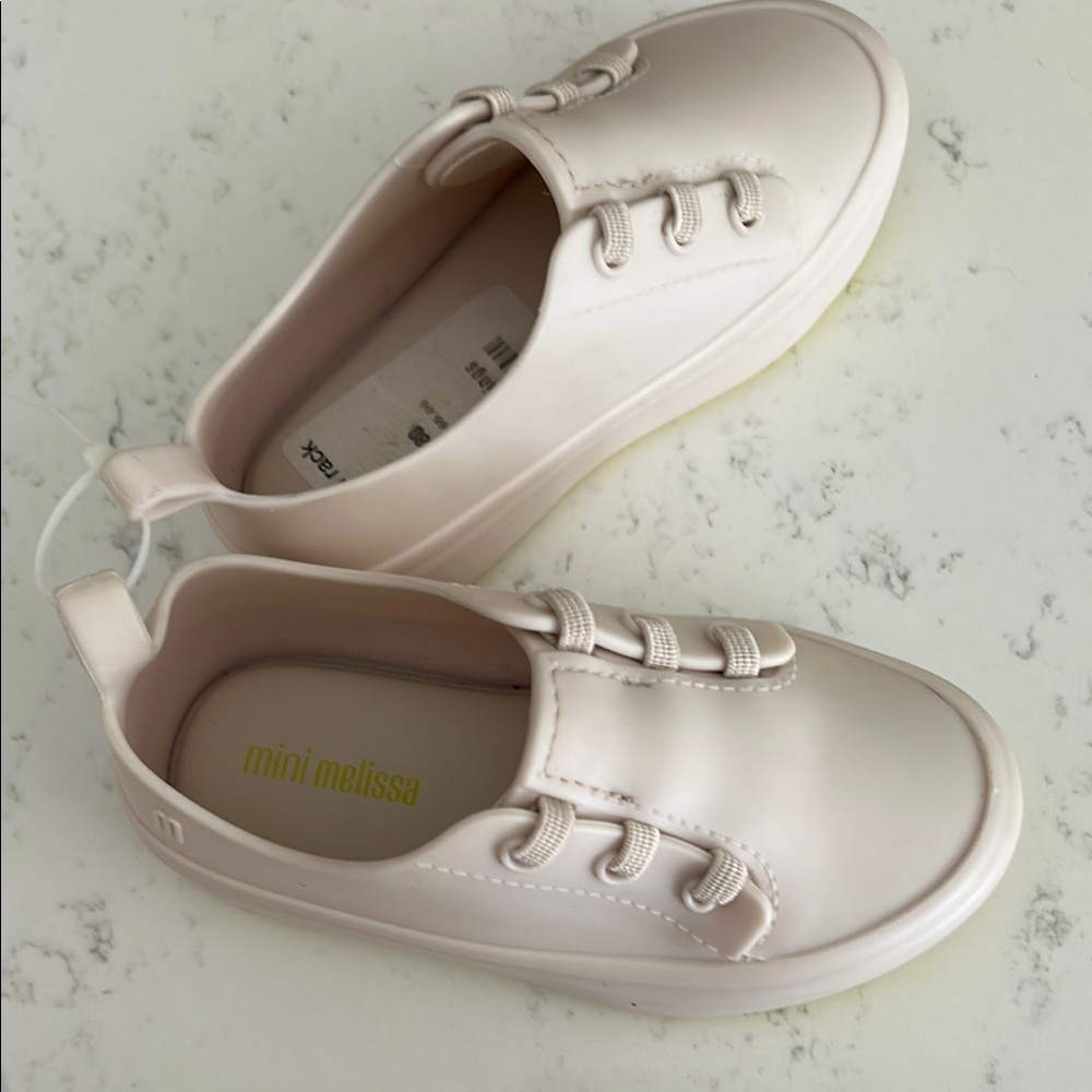 Mini Melissa Light Beige Toddler Sneakers New